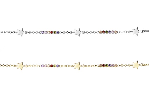 Silver 925 star bracelet with cz