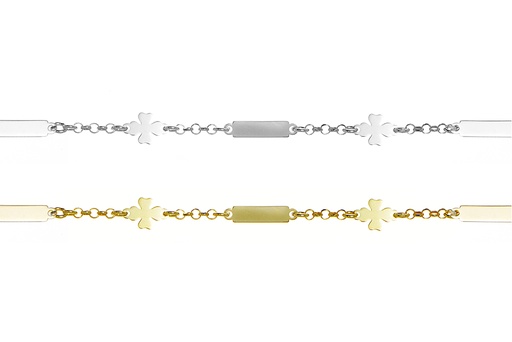 Silver 925 bracelet clover 16+5cm sterling silver