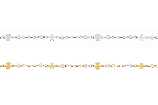 Pulsera plata 925 niños con perla