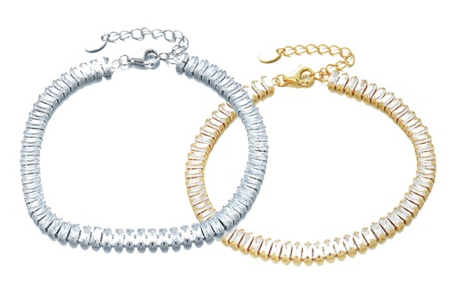 Silver 925 baguette cz bracelet