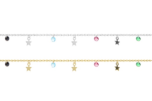 Pulsera plata 925 estrella con zirconita