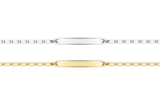 Id bracelet silver 925 1 micron gold plated