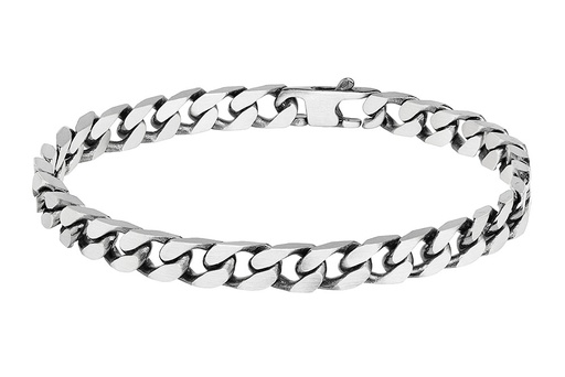 [14598B00200000GM] Pulsera plata 925 barbada plana 200