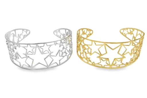 Brazalete plata 925 estrellas calado