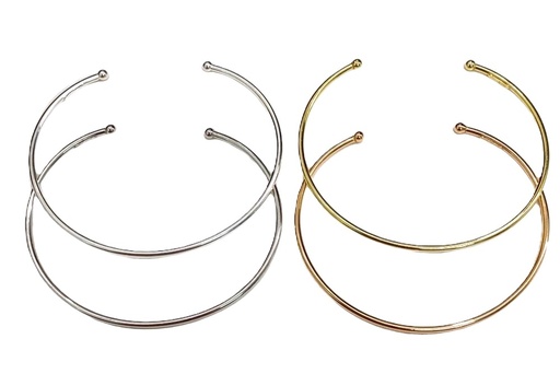 Brazalete plata 925 tubo 1,75mm con bolas