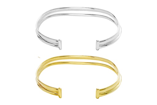 Brazalete plata 925 dos lineas