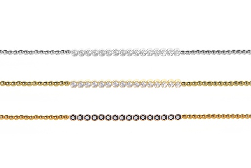 Pulsera plata 925 c.bolitas con zirconitas