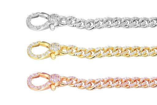 Sterling silver zirconia curb chain bracelet