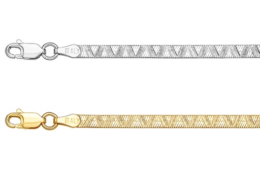 Sterling silver flat snake chain 040 bracelet