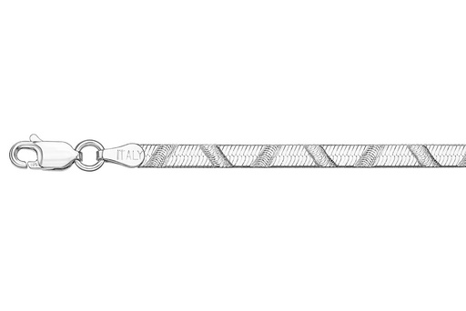 [15053A0020E500PL] Tobillera plata 925 snake plana dibujo 040