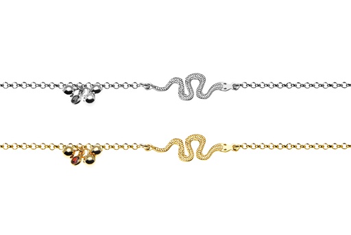 Sterling silver zirconia snake bracelet