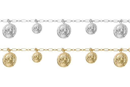 Sterling silver roman coin bracelet