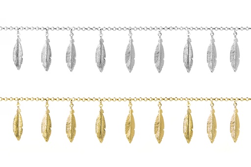 Pulsera plata 925 plumas