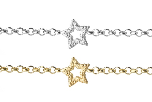Pulsera plata 925 estrella diamantada