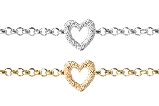 Sterling silver heart bracelet