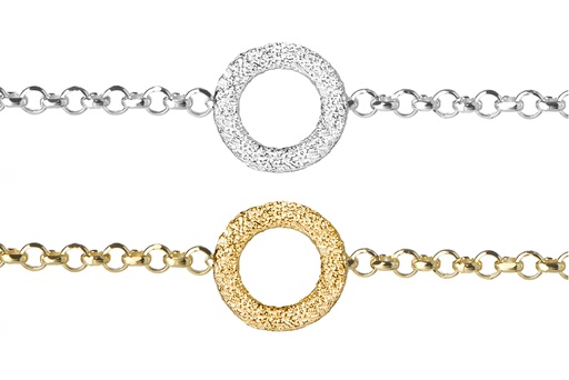 Pulsera plata 925 circulo diamantado