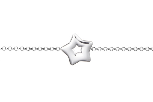 [15407B16E3PL] Sterling silver star bracelet