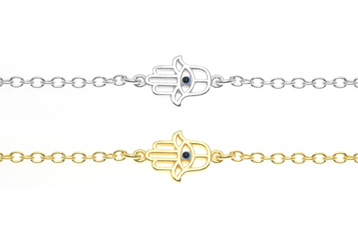 Sterling silver hand of fatima bracelet