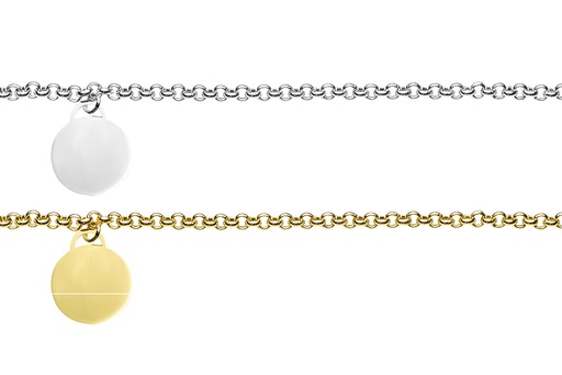 Pulsera plata 925 placa redonda