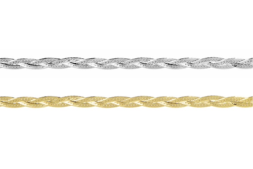Sterling silver braided chain 030 bracelet