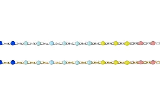 Sterling silver enamel beads anklet