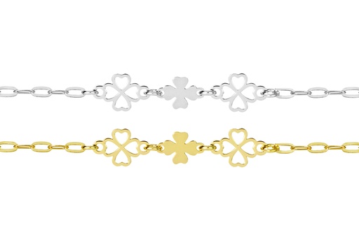 Sterling silver 3 clover bracelet