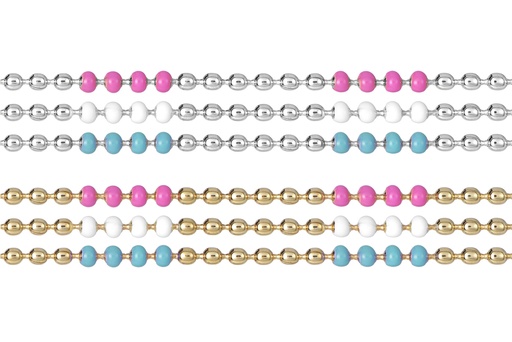 Sterling silver enamel donuts 3mm bracelet