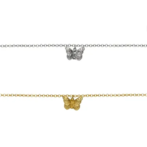 Sterling silver butterfly ankle