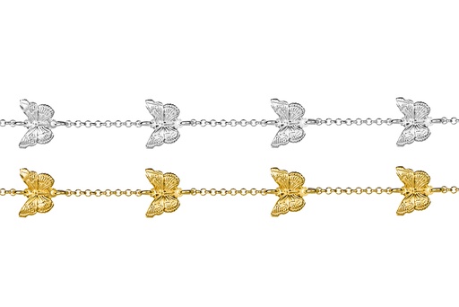 Sterling silver four butterfly bracelet