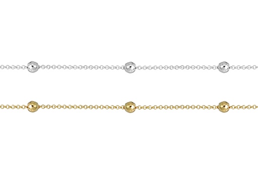 Pulsera plata 925 rolo con tres bolas barrocas 4mm