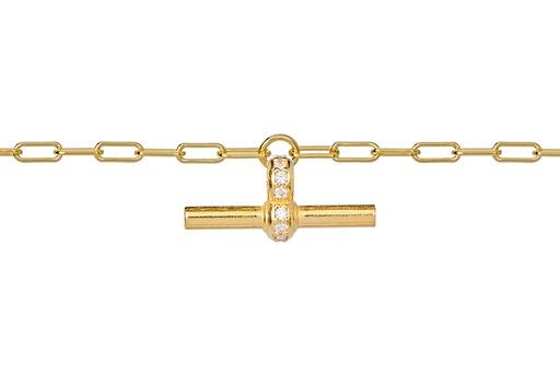 [15662B16E3ZBLDO] Pulsera plata 925 forzada eslabones alargada con t-bar