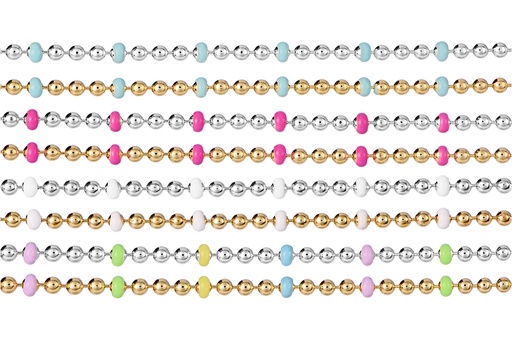 Pulsera plata 925 cadena bolas