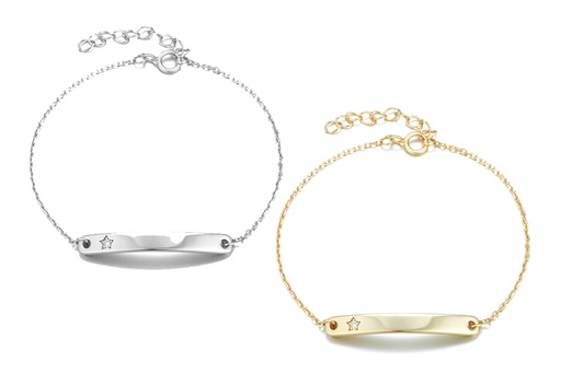 Pulsera plata 925 no me olvides con estrella zirconita