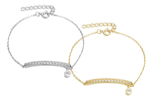 Pulsera plata 925 barra zirconita