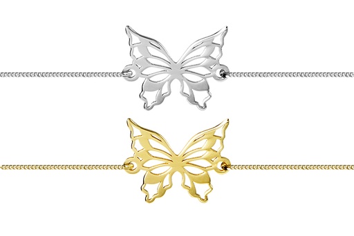 Pulsera plata 925 mariposa 10x12mm