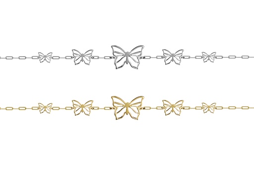 Pulsera plata 925 cinco mariposas
