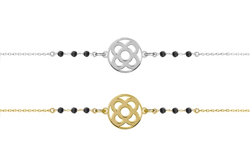 Pulsera plata 925 flor de barcelona piedras