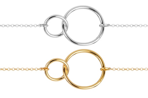 Sterling silver linked rings bracelet