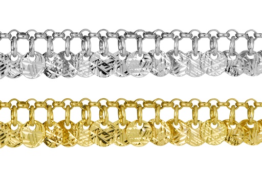 Sterling silver diamond cut multiplate bracelet