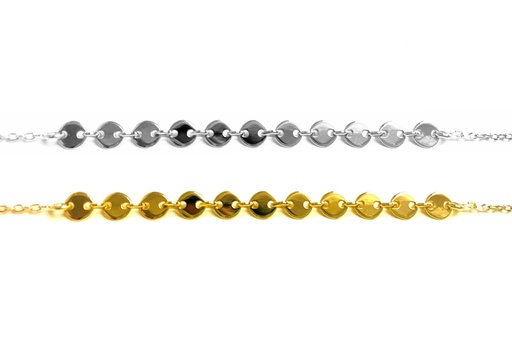 Pulsera plata 925 mini plaquitas 4mm