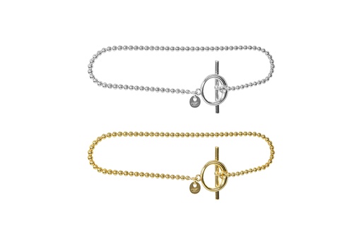 Sterling silver beads chain bracelet