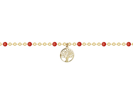 [16005B16E3EGRDO] Sterling silver tree of life enamel bracelet