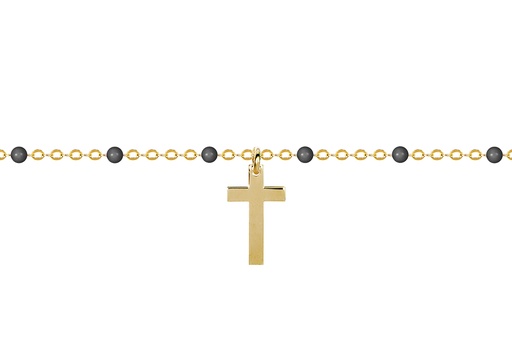 [16009B16E3ENEDO] Sterling silver cross enamel bracelet