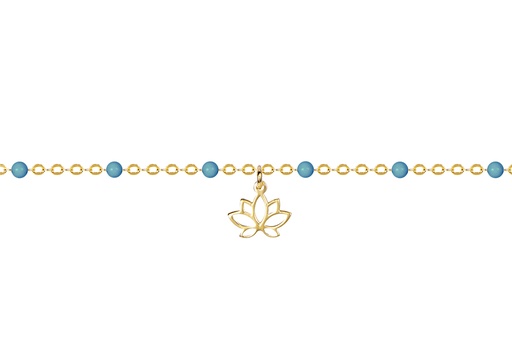 [16014B16E3EBMDO] Sterling silver lotus flower enamel bracelet