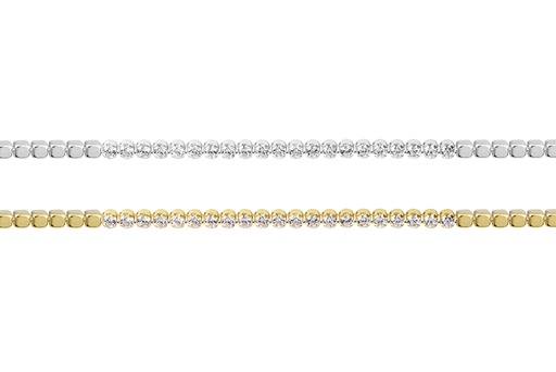 Pulsera plata 925 riviere y cadena pastilla