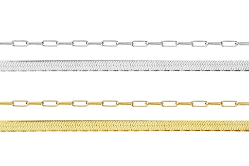 Sterling silver link chain & snake chain bracelet