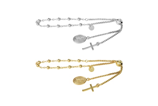 Sterling silver rosary bracelet