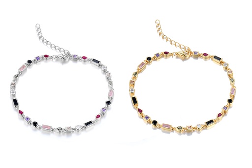 Pulsera plata 925 diferentes formas mix de zirconitas