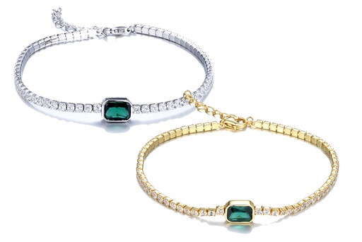 Sterling silver zirconia bracelet