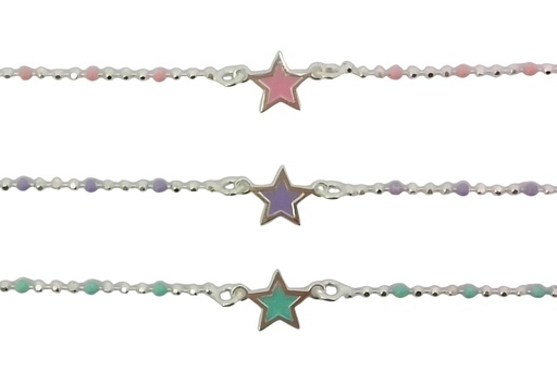 Sterling silver enamel star earring